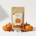 Pumpkin Spice Ground Coffee bag with autumn accents